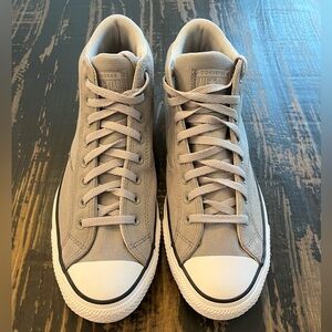 Converse All Star Chuck Taylor Gray & White High Top Canvas & Suede Sneakers